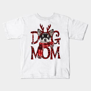 Black Chihuahua Mom Christmas Dog Mom Dog Lovers Kids T-Shirt